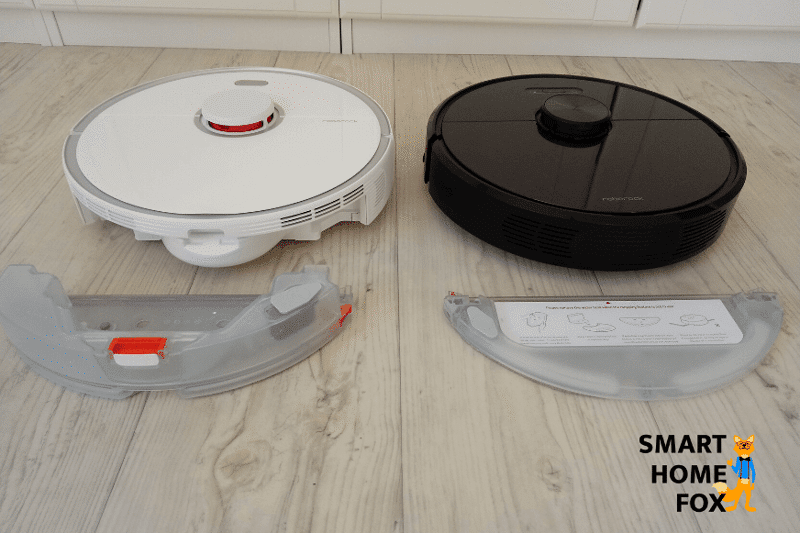 The size of the water tank of two robot vacuums with mop combos in comparison